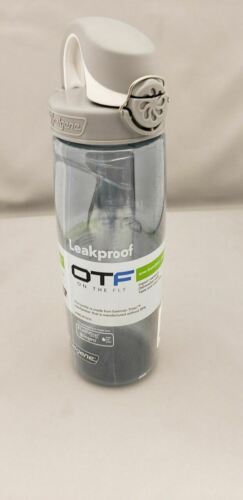 Nalgene On The Fly 24oz Water Bottle Clear Gray w/Gray OTF Cap - BPA Free
