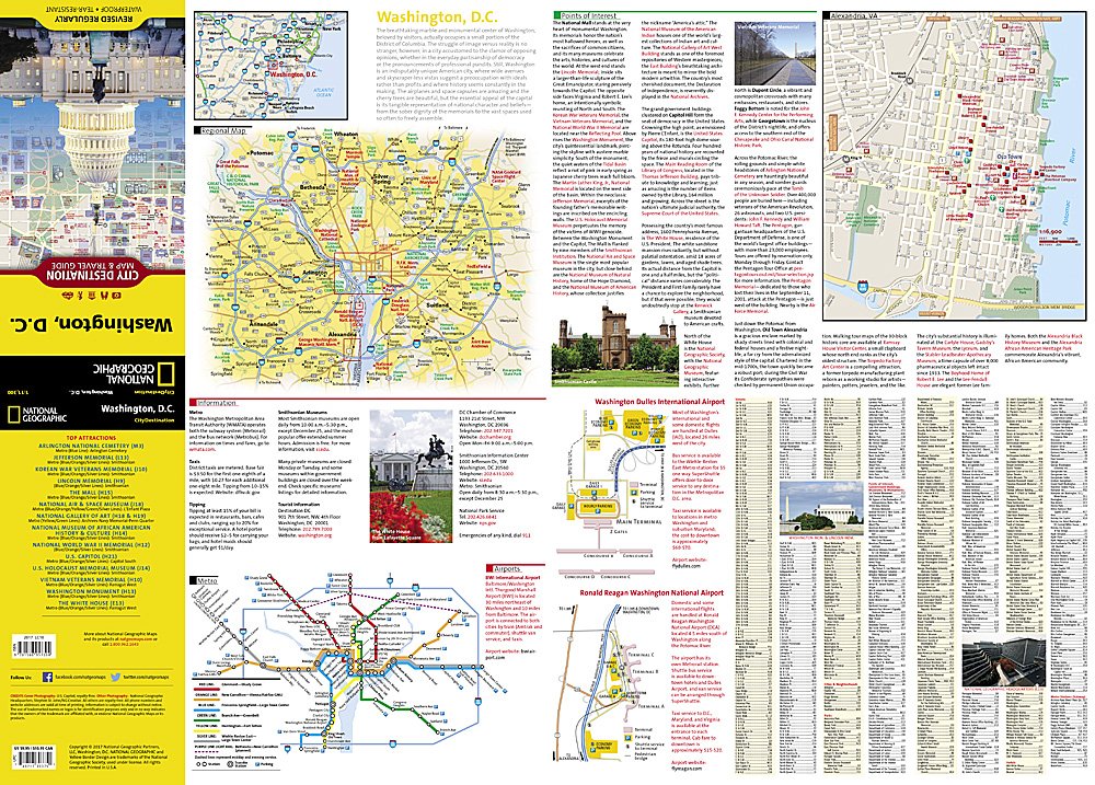 National Geographic City Destination Map Washington D.C. DC00620375