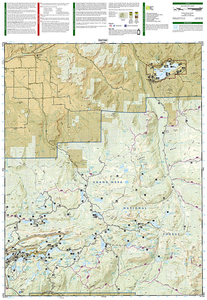 National Geographic Trails Illustrated Colorado Grand Mesa Topo Trail Map TI00000136