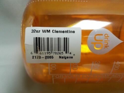 Nalgene Wide Mouth 32oz Loop Top Water Bottle Clementine w/Orange Lid BPA Free