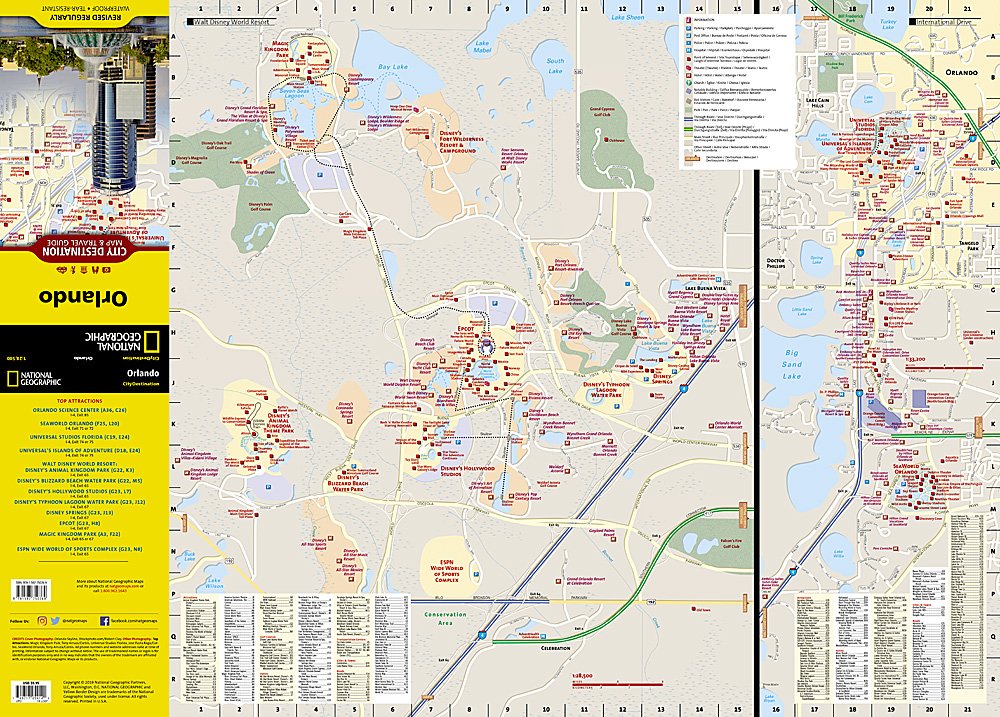 National Geographic City Destination Map Orlando FL DC01020300