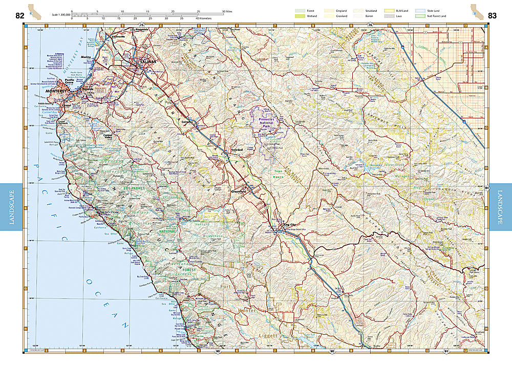 National Geographic Benchmark California Road & Recreation Atlas Map BE0BENCAAT
