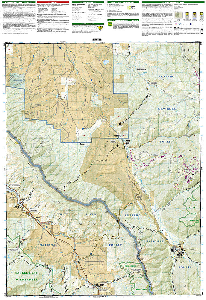 National Geographic Trails Illustrated Colo Green Mountain Res Ute Pass Map TI00000107