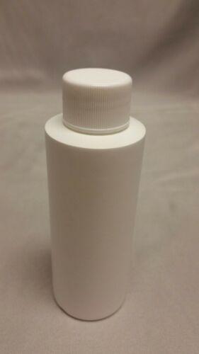 Cylinder Round Ultralight HDPE Plastic Storage Bottle w/Lid 4oz White