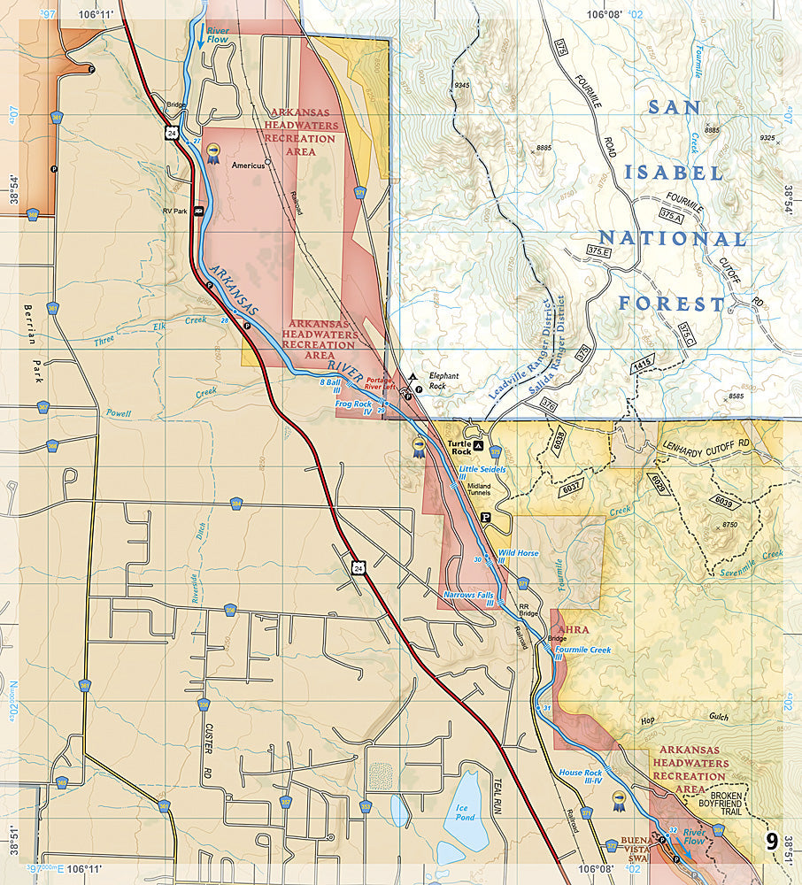 National Geographic Arkansas River Leadville-Salida Map Guide TI00002303