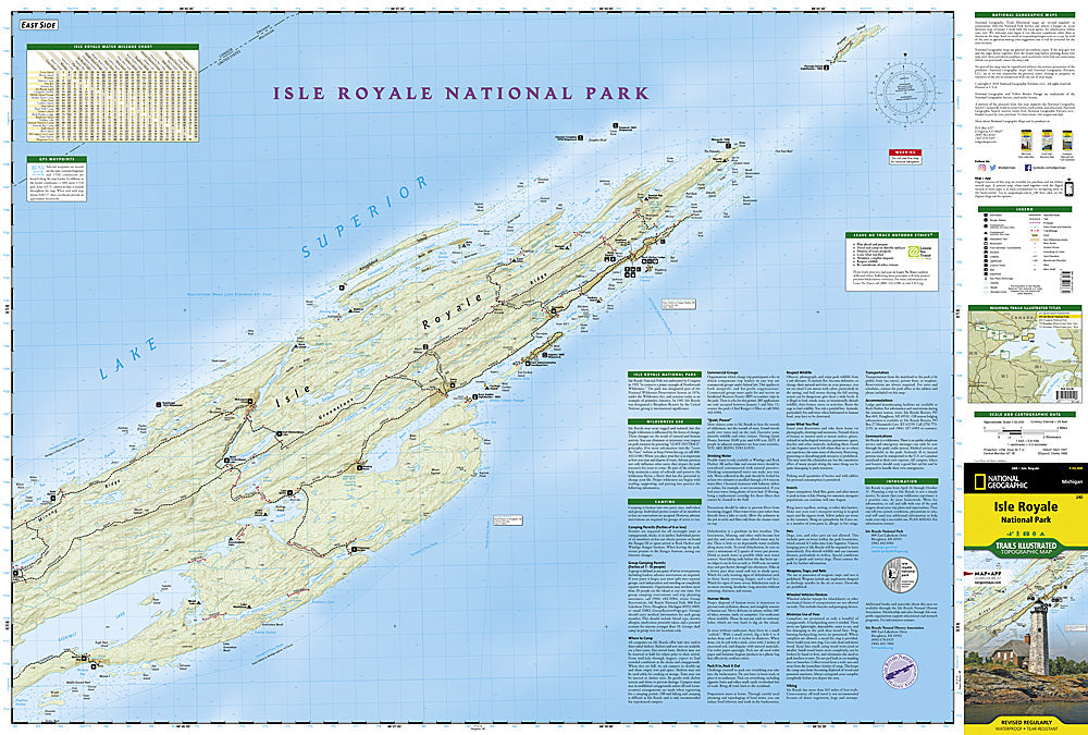 National Geographic Trails Illustrated MI Isle Royale National Forest Map TI00000240