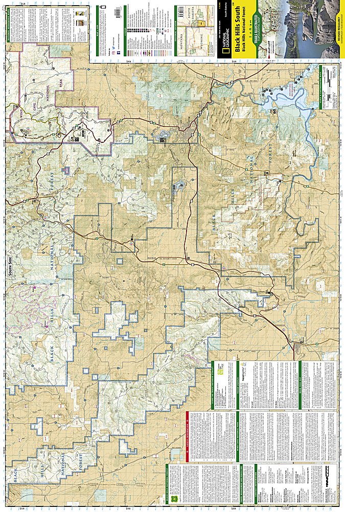 National Geographic Trails Illustrated SD Black Hills Nat Forest South Map TI00000238