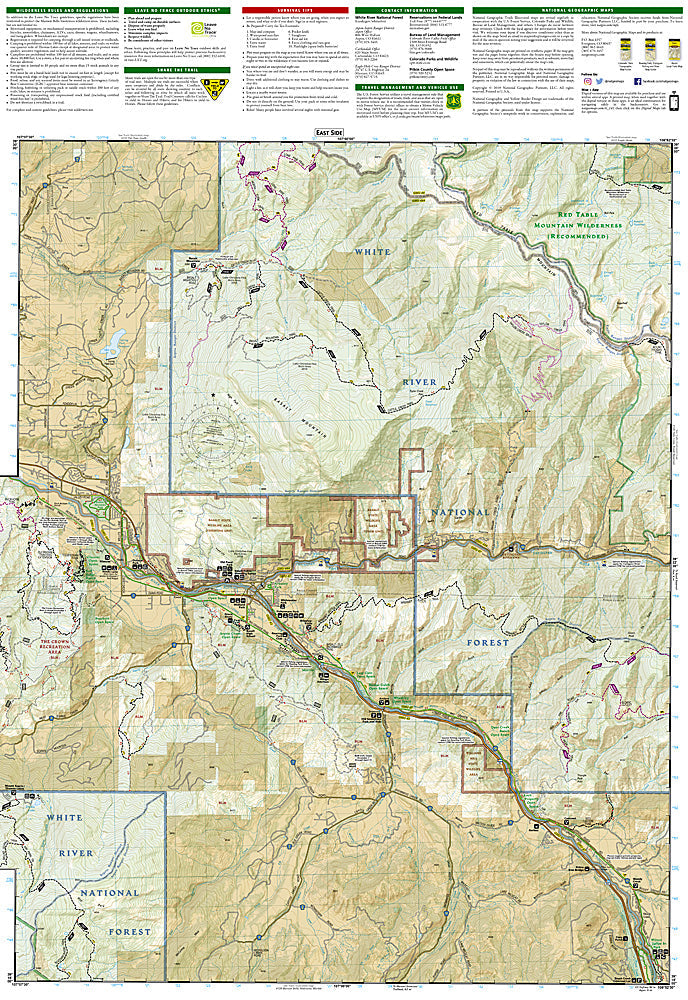 National Geographic Trails Illustrated Colorado Carbondale Basalt Topo Map TI00000143