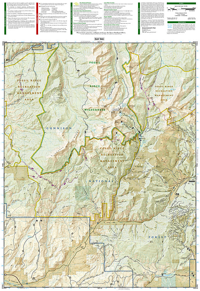 National Geographic Trails Illustrated Colorado Gunnison Pitkin Topo Map TI00000132
