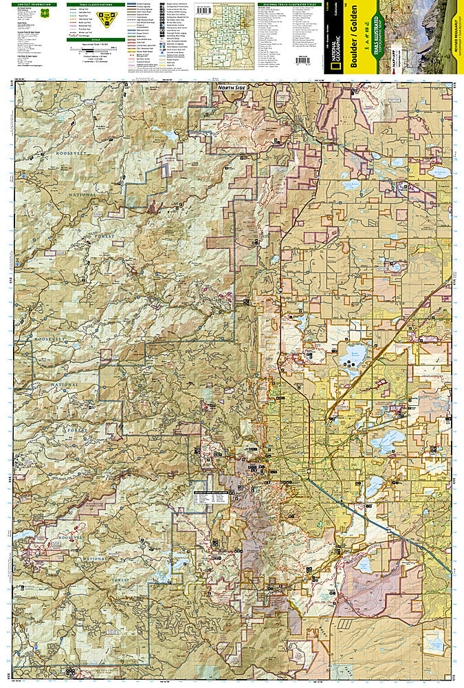 National Geographic Trails Illustrated Colorado Boulder Golden Topo Map TI00000100