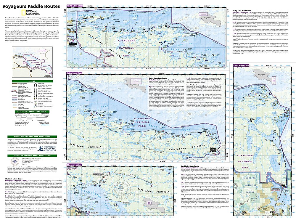National Geographic Trails Illustrated MN Voyageurs Paddling Routes Topo Map TI00000410