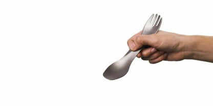 Humangear GoBites Titanium Ti-Uno Spoon/Fork Combo Utensil Silver HG0440