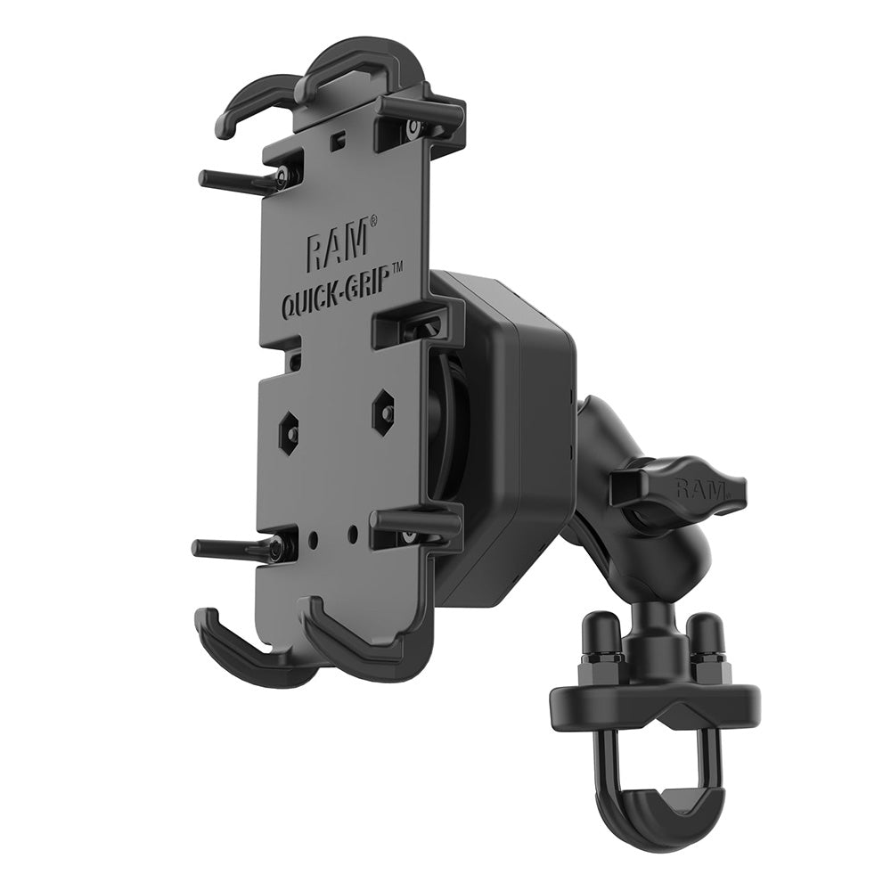 RAM Mount RAM Quick-Grip XL Phone Mount w/Vibe-Safe  U-Bolt Base - Short [RAM-B-149Z-A-PD4-462]