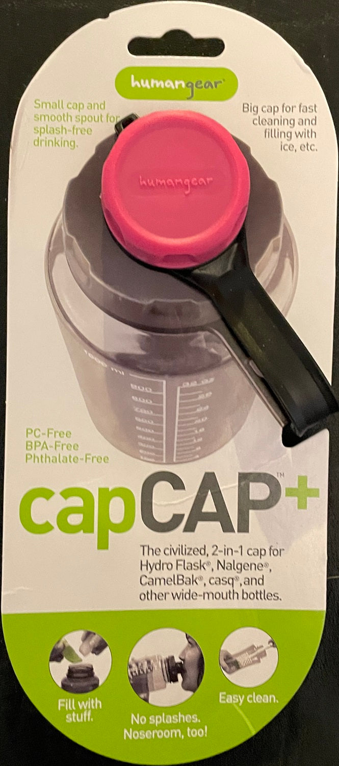 Human Gear CapCAP+ Narrow & Wide Mouth Bottle Cap Nalgene CamelBak Pink/Gray HG0520-PNK