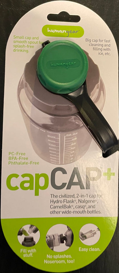 Human Gear CapCAP+ Narrow & Wide Mouth Bottle Cap Nalgene CamelBak Forest Green/Gray HG0520-MDGRN