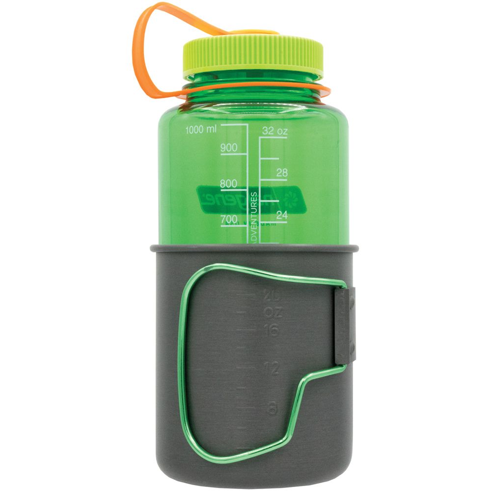 Olicamp Space Saver Mug Lime Green & Nalgene 32oz Wide Mouth Melon Ball Water Bottle Combo