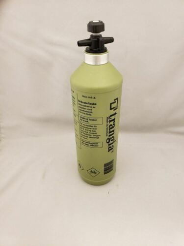 Trangia 1.0 L Green HDPE Fuel Bottle w/Safety Valve for Filling Alcohol Stoves