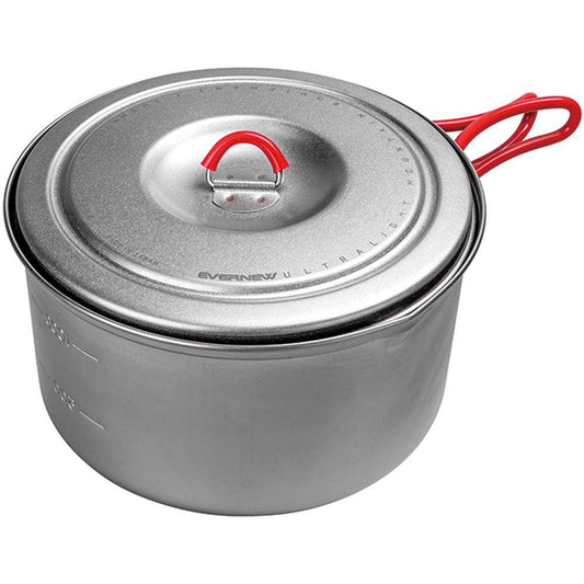 Evernew Titanium Ti UL Ultralight Pot 1300ml w/Lid & Insulated Handles ECA534