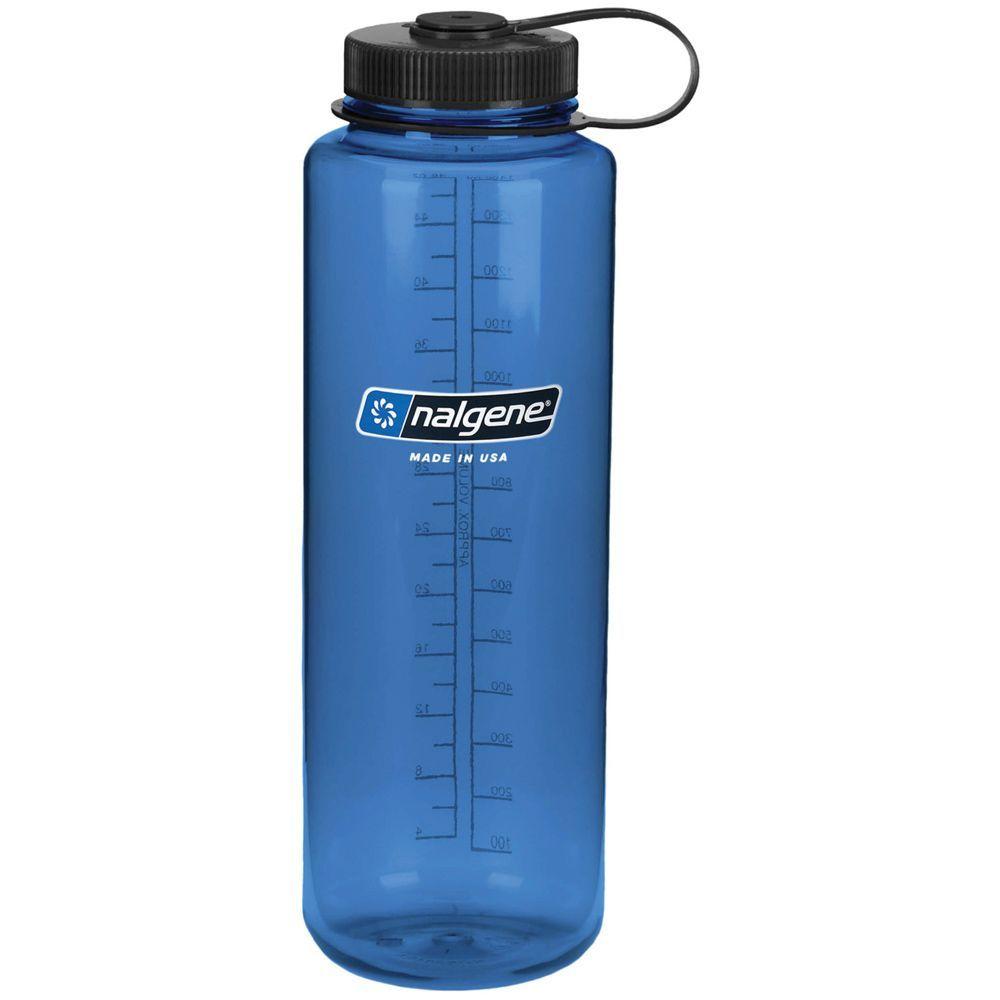 Nalgene Wide Mouth Sustain 48 oz Silo Bottle  Slate Blue w/Black Cap