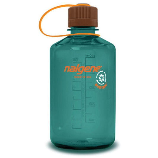 Nalgene Narrow Mouth Sustain 16 oz Bottle  Teal Green w/Brown Cap