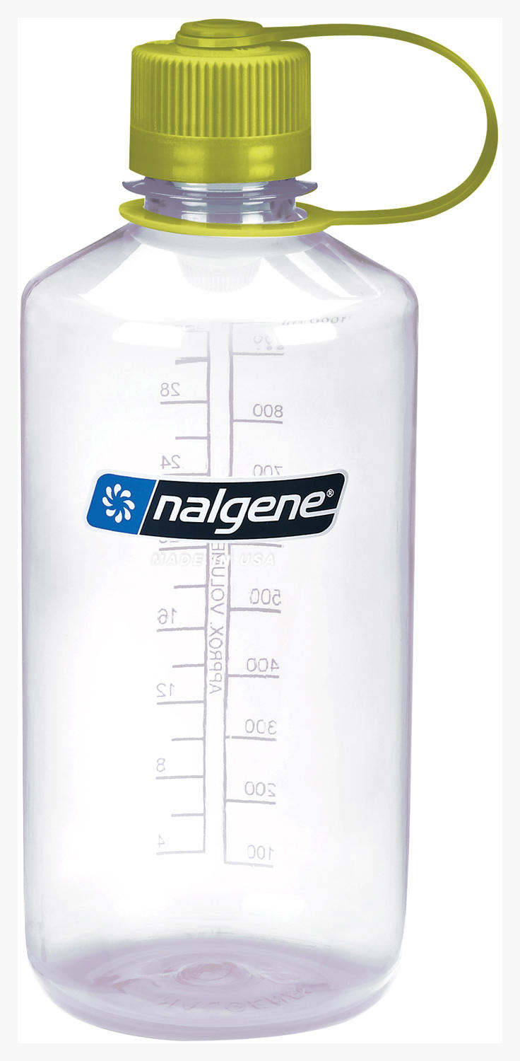 Nalgene Narrow Mouth Sustain 32 oz Bottle Clear w/Green Cap