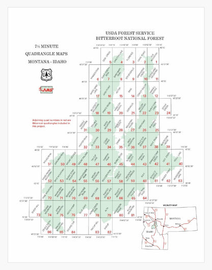 Montana - Bitterroot National Forest Atlas 209250