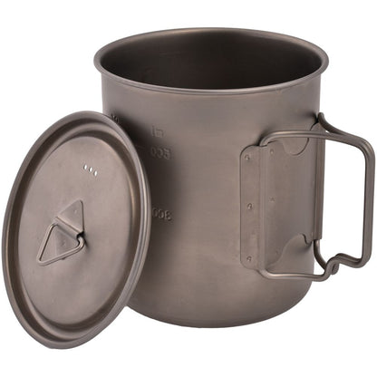 Olicamp Space Saver Ultralight Titanium 750ml Mug w/Folding Handles, Lid, & Bag