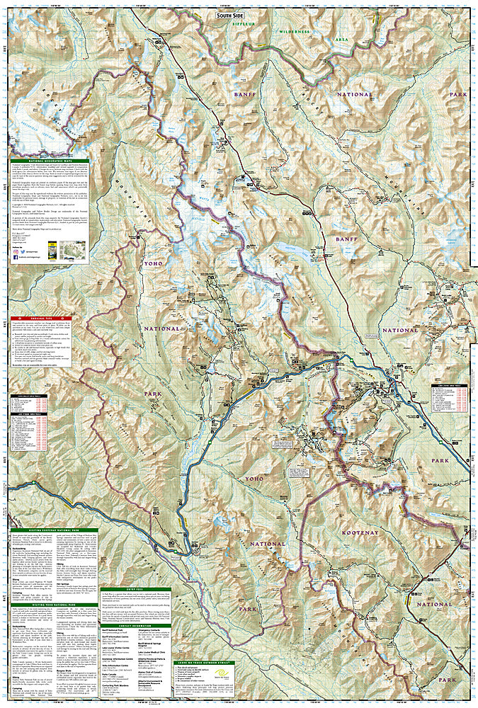 National Geographic Trails Illustrated Alberta/BC Canada Banff North Map TI00000901