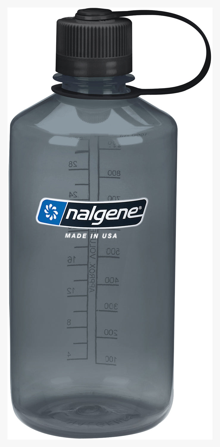 Nalgene Narrow Mouth Sustain 32 oz Bottle Gray w/Black Cap