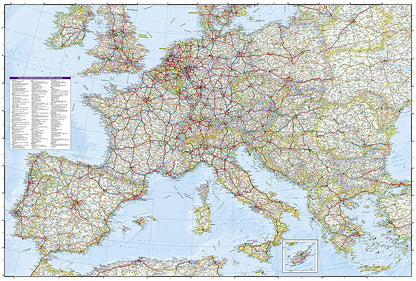 National Geographic Adventure Map Continent / Countries of Europe AD00003328