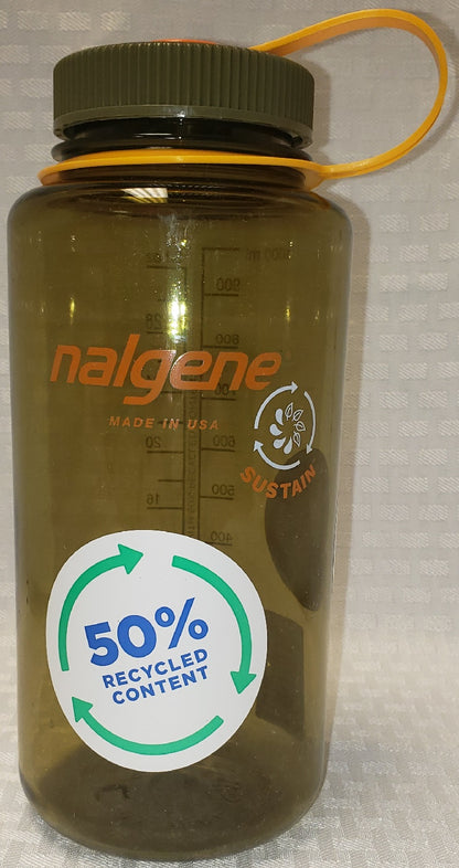 Nalgene Wide Mouth 32 oz Sustain Bottle Olive 2020-0232