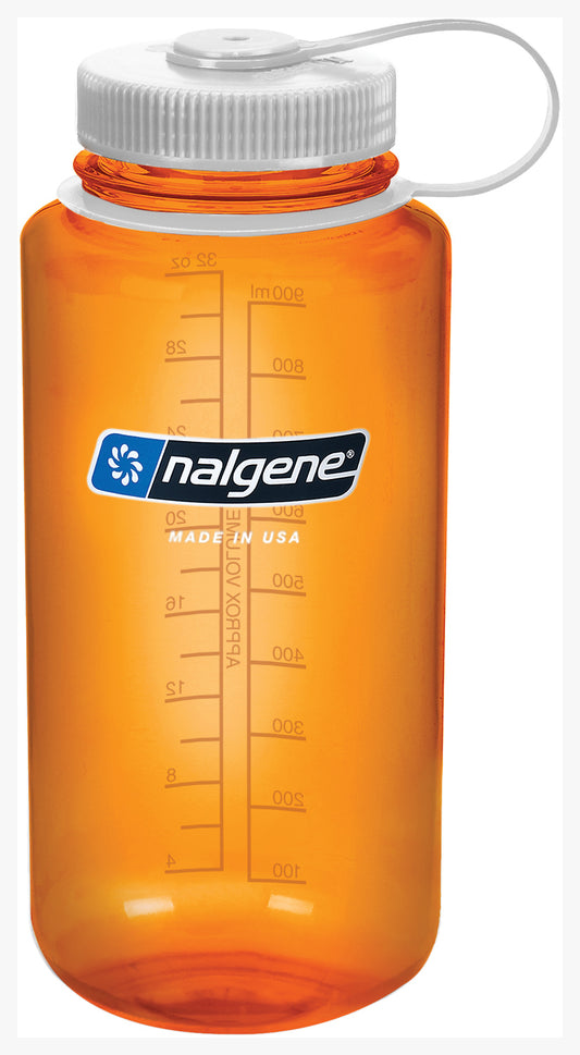 Nalgene Wide Mouth Sustain 32 oz Bottle Orange w/White Cap