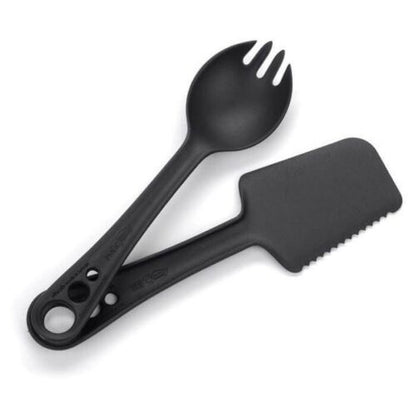 Guyot Designs Microbites Utensils 5-In-1 Spoon-Fork-Knife-Spatula-Spreader Black