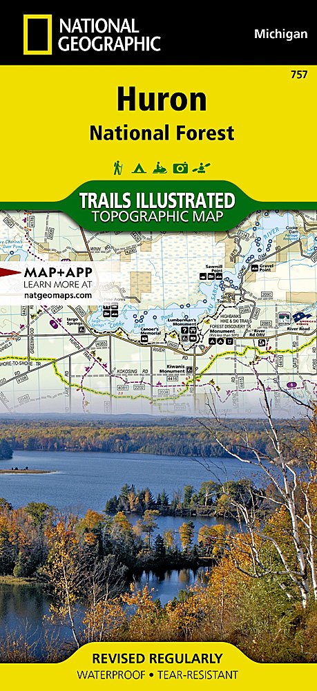 National Geographic Trails Illustrated Michigan Huron National Forest Map TI00000757