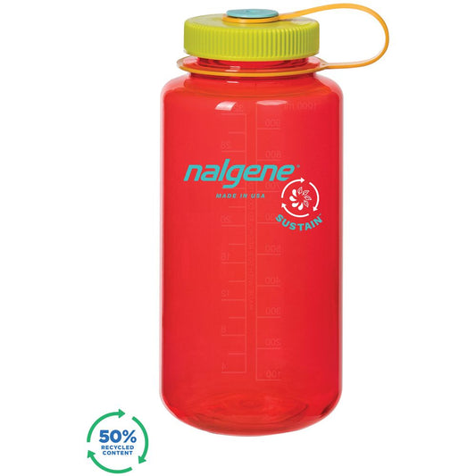 Nalgene Wide Mouth 32 oz Sustain Bottle Pomegranate 2020-0732