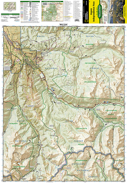 National Geographic Trails Illustrated Colorado Aspen Independence Pass Map TI00000127