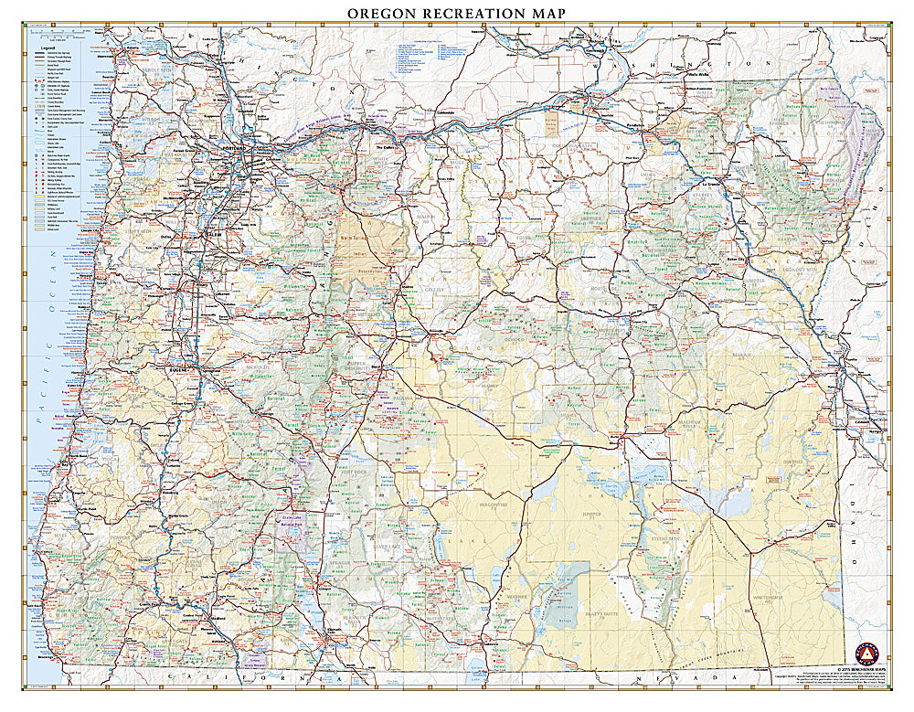 National Geographic Benchmark Oregon OR Recreation Map BE0BENORRM