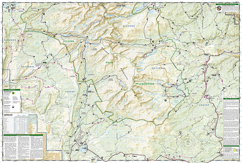 National Geographic Trails Illustrated WY Cloud Peak Wilderness Trail Map TI00000720