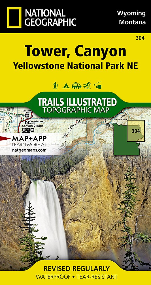National Geographic Trails Illustrated WY NE Yellowstone Tower/Canyon  Map TI00000304
