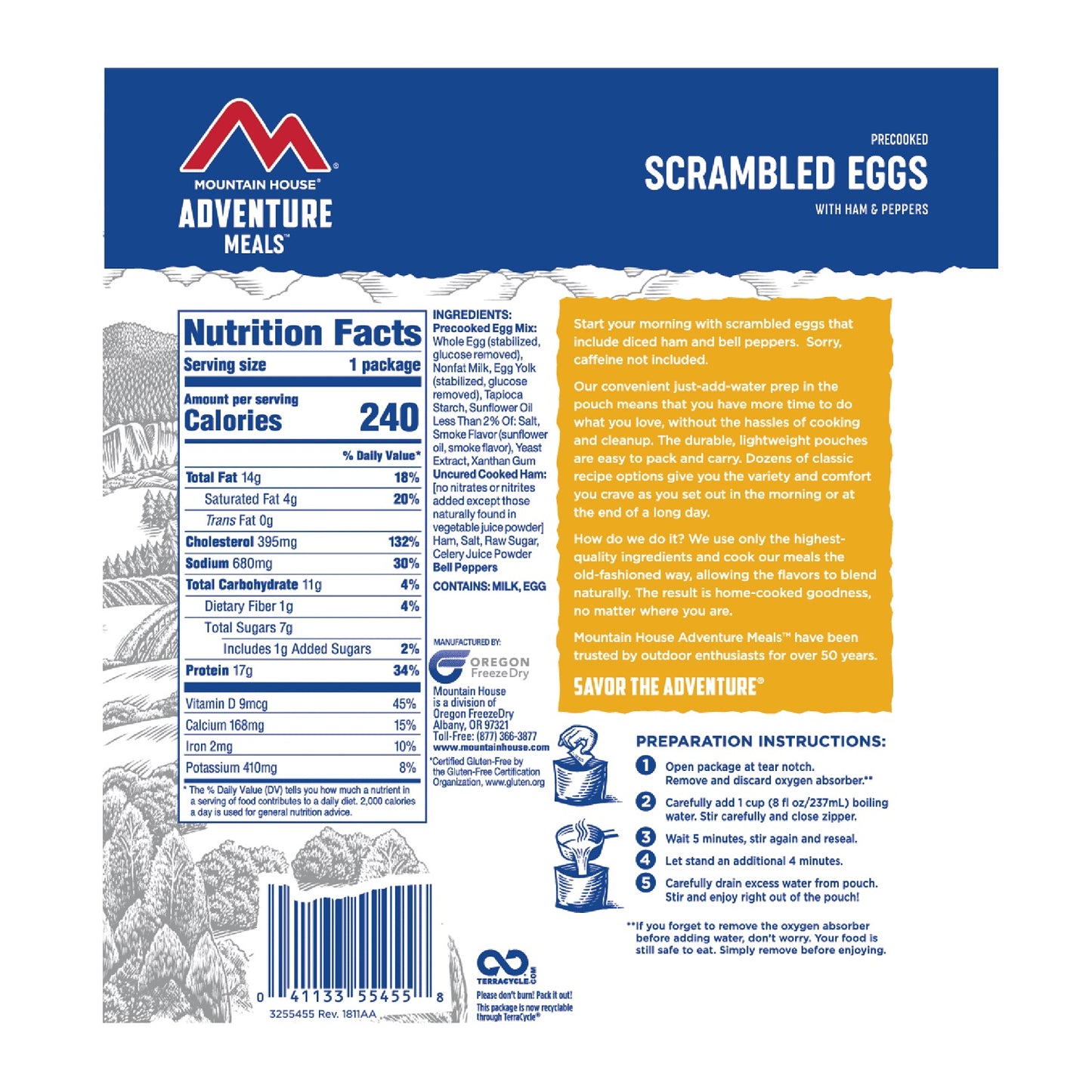 Mountain House Scrambled Eggs w/Ham 55457
