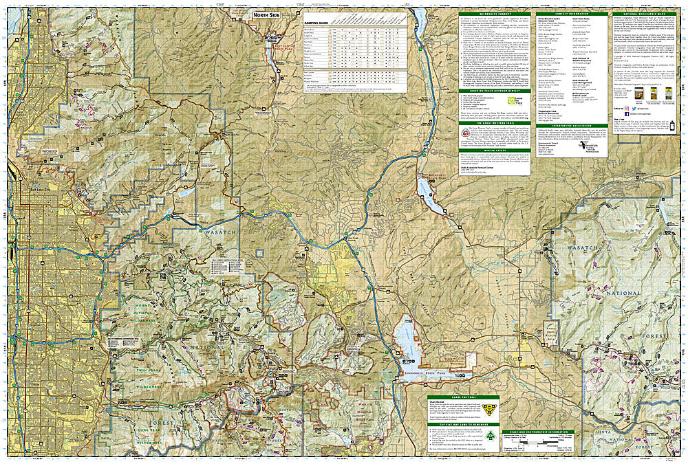 National Geographic UT Wasatch Front North Strawberry Trails Illustrated Map TI00000709