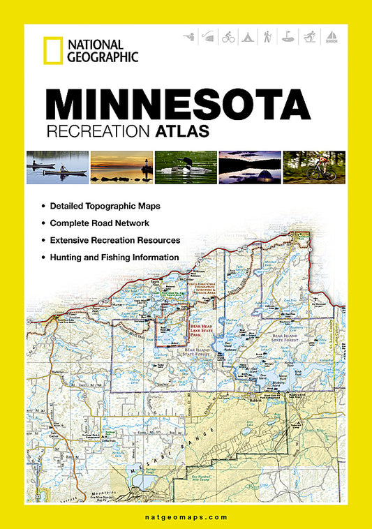 National Geographic Minnesota Recreation Atlas Map Road & Topo Maps ST01020697