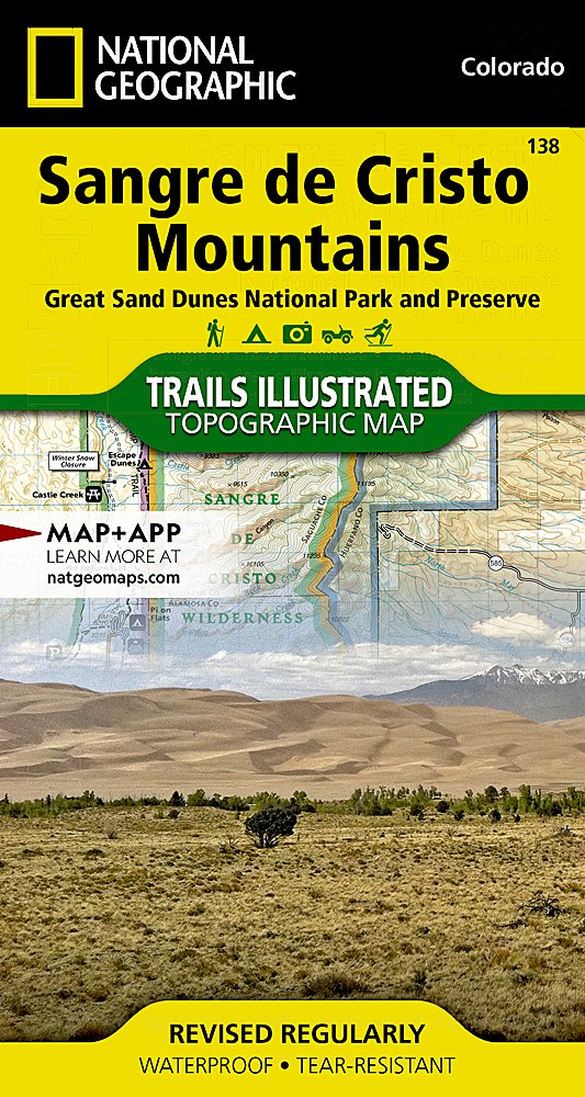 National Geographic Trails Illustrated Sangre De Cristo Great Sand Dunes Map TI00000138