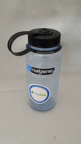 Nalgene Wide Mouth 16oz BPA Free Tritan Water Bottle Tuxedo Blue w/Black Lid