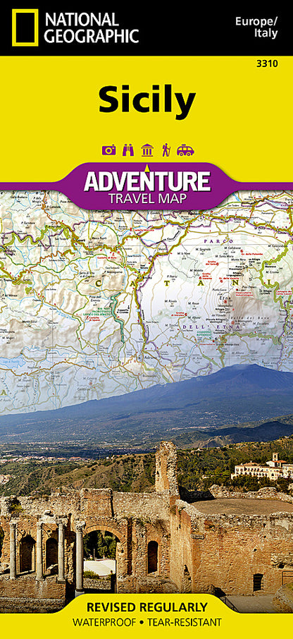 National Geographic Adventure Map Island of Sicily, Italy Europe AD00003310