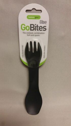 Human Gear GoBites Uno Spoon/Fork Combo Utensil Gray - Sturdy BPA-Free Nylon