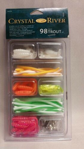 Crystal River Trout Worms Grubs Terminal 98-Piece Kit Fishing Lures Trout-98