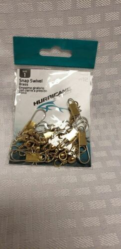 Hurricane Brass Snap Swivel Size 1 - Barrel Swivel w/Interlocking Snap 12-Pack