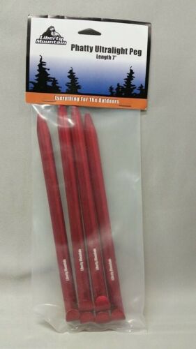 Liberty Mountain Phatty Ultralight Peg Red Stakes 6-Pack for Tents Tarps
