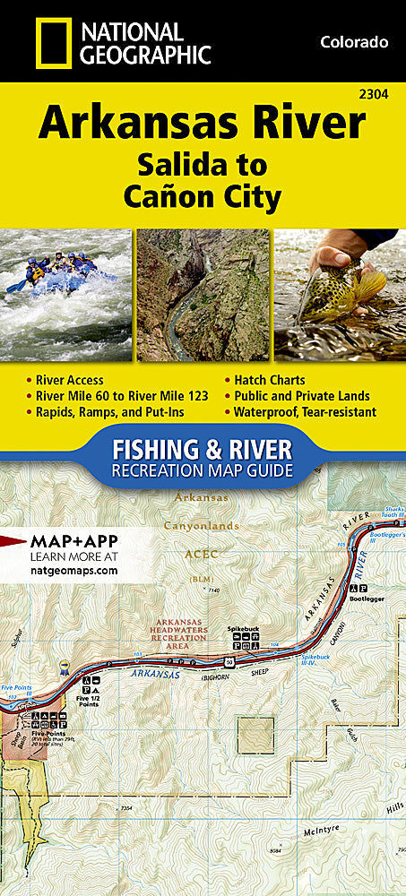 National Geographic Arkansas River Salida-Canon City Map Guide TI00002304